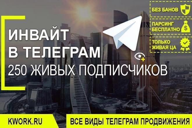 Инвайты в Telegram + 400 реальных и активных подписчиков в чат