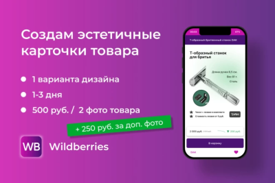 Качественный дизайн карточки товара для Wildberries