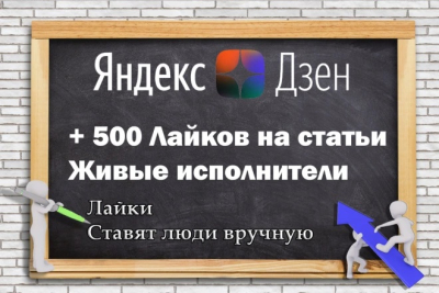 500 лайков на статьи Яндекс Дзен от живых исполнителей